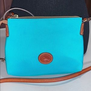 Dooney & Bourke Nylon/Leather Teal Crossbody EUC